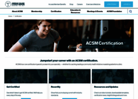Certification.acsm.org