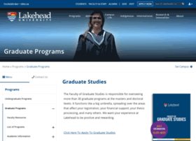 Graduatestudies.lakeheadu.ca