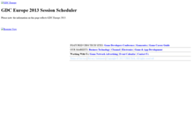schedule2013.gdceurope.com